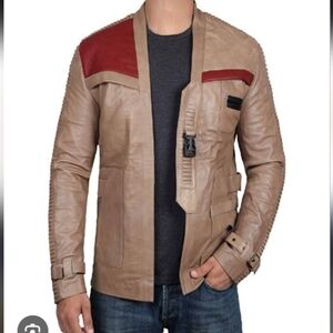 Star Wars Leather Finn The Force Awakens Butter Soft Leather Open Lapel Bomber